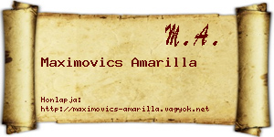 Maximovics Amarilla névjegykártya